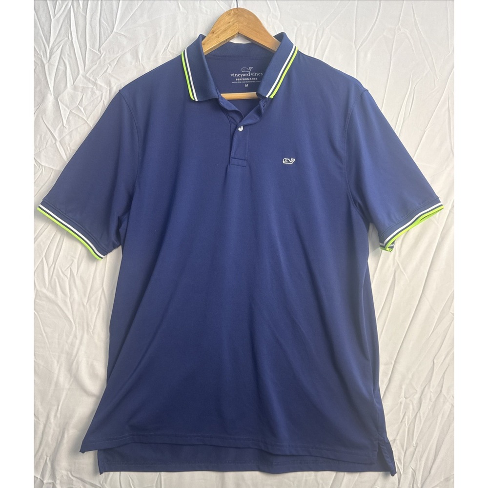 Vineyard Vines Performance Polo Shirt Men Medium Navy Blue Stretch Wicking 1738